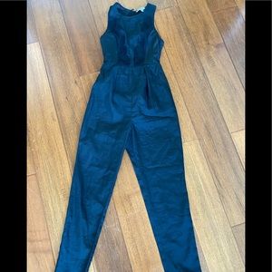 Linen Jumpsuit black with lace